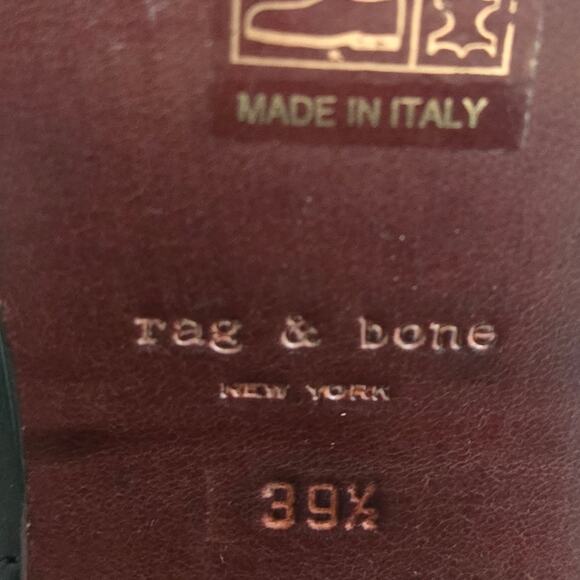 Rag & Bone "Kenny" Ankle Wrap Black Leather Shootie Heeled Mule Bootie Slides - Picture 7 of 9